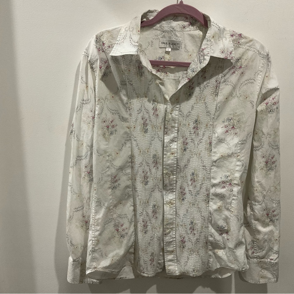 Paul & Joe Paris Floral Paisley Print,  Button-Down Shirt Women’s Sz Large
